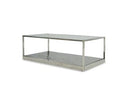 Braxton - Contemporary Clear Wave Glass Coffee Table