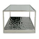 Braxton - Contemporary Clear Wave Glass Coffee Table