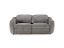 Brevig - Modern Grey Fabric Sofa w/ 2 Recliners
