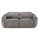 Brevig - Modern Grey Fabric Sofa w/ 2 Recliners