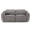 Brevig - Modern Grey Fabric Sofa w/ 2 Recliners