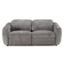 Brevig - Modern Grey Fabric Sofa w/ 2 Recliners