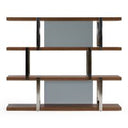 Brewer - Modern Walnut Glass & Stainless Steel Bookshelf