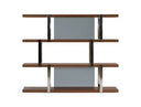 Brewer - Modern Walnut Glass & Stainless Steel Bookshelf