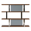 Brewer - Modern Walnut Glass & Stainless Steel Bookshelf