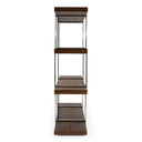 Brewer - Modern Walnut Glass & Stainless Steel Bookshelf