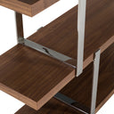 Brewer - Modern Walnut Glass & Stainless Steel Bookshelf