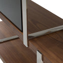 Brewer - Modern Walnut Glass & Stainless Steel Bookshelf
