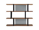 Maze - Elm Grey & Gold Bookcase