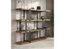 Maze - Elm Grey & Gold Bookcase
