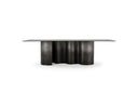 Brompton - Modern Grey Glass + Gun Metal Grey Dining Table