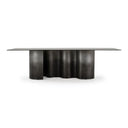 Brompton - Modern Grey Glass + Gun Metal Grey Dining Table