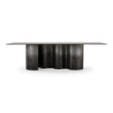 Brompton - Modern Grey Glass + Gun Metal Grey Dining Table