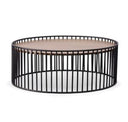 Bronson Modern Walnut & Black Round Tea Table