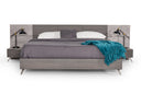 bronx italian modern faux concrete & grey bed