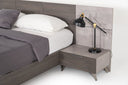 bronx italian modern faux concrete & grey bed