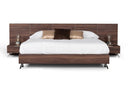 Brooklyn - Italian Modern Walnut Bed + Nightstands Set