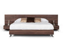 Brooklyn - Italian Modern Walnut Bed + Nightstands Set