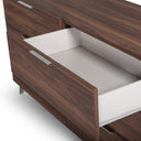 Lamont + Brooklyn - Modern Beige Fabric + Walnut 4-Piece Bedroom Set
