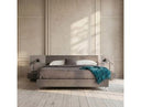 Heloise - Contemporary Grey Fabric & Walnut Trim Bed