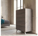 Bronx Italian Modern Faux Concrete & Grey Bed + 2 Nightstands Set