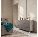 Bronx Italian Modern Faux Concrete & Grey 4-Piece Bedroom Set