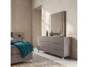 Bronx Italian Modern Faux Concrete & Grey Dresser & Mirror Set