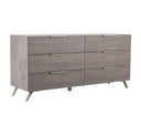 Bronx Italian Modern Faux Concrete & Grey Dresser & Mirror Set