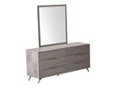 Bronx Italian Modern Faux Concrete & Grey Dresser & Mirror Set