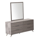 Bronx Italian Modern Faux Concrete & Grey Dresser & Mirror Set