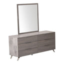 Bronx Italian Modern Faux Concrete & Grey Dresser & Mirror Set