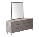Bronx Italian Modern Faux Concrete & Grey Bed + 2 Nightstands Set
