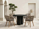 Bruni - Modern Black Concrete Round Dining Table