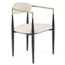 Buchtel - Mid-Century Modern Dark Grey + Gold Arm + Black Counter Chair