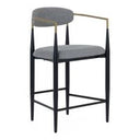 Buchtel - Mid-Century Modern Beige + Gold Arm + Black Bar Chair