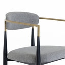 Buchtel - Mid-Century Modern Medium Grey + Gold Arm + Black Counter Chair