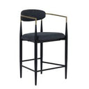 Buchtel - Mid-Century Modern Medium Grey + Gold Arm + Black Counter Chair