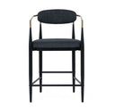 Buchtel - Mid-Century Modern Dark Grey + Gold Arm + Black Bar Chair