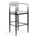 Buchtel - Mid-Century Modern Beige + Gold Arm + Black Bar Chair