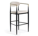 Buchtel - Mid-Century Modern Dark Grey + Gold Arm + Black Bar Chair