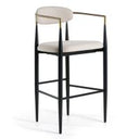 Buchtel - Mid-Century Modern Dark Grey + Gold Arm + Black Counter Chair