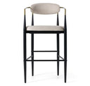 Buchtel - Mid-Century Modern Dark Grey + Gold Arm + Black Bar Chair