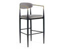 Buchtel - Mid-Century Modern Medium Grey + Gold Arm + Black Bar Chair
