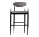 Buchtel - Mid-Century Modern Dark Grey + Gold Arm + Black Bar Chair