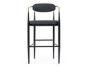 Buchtel - Mid-Century Modern Dark Grey + Gold Arm + Black Bar Chair