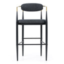 Buchtel - Mid-Century Modern Dark Grey + Gold Arm + Black Bar Chair