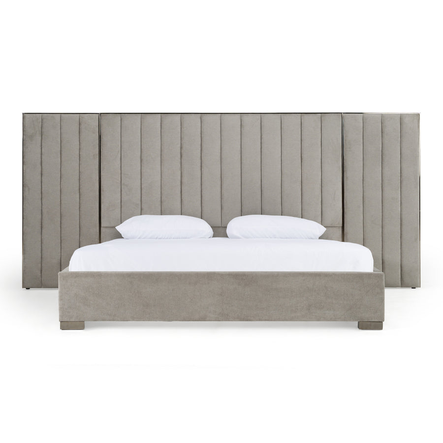 Buckley - Modern Grey & Black Stainless Steel Bed