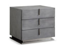 Buckley Modern Cracked Grey 3-Drawer Nightstand