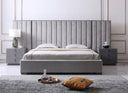 Buckley - Modern Grey & Black Stainless Steel Bed w/ Nightstands