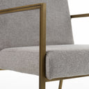 Burnham - Modern Light Grey & Brass Arm Dining Chair
